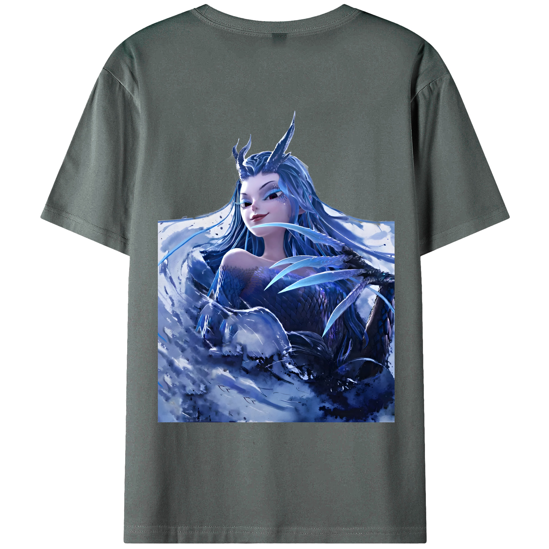 （画像用） Ne Zha 2 ナタ 魔童の大暴れ 綿100％ メンズ半袖Tシャツ（バックプリント） 通気性